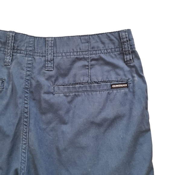 Quiksilver Shorts Size 28 Blue Chino Cotton Board Pockets Summer Holiday Beach - Picture 6 of 9